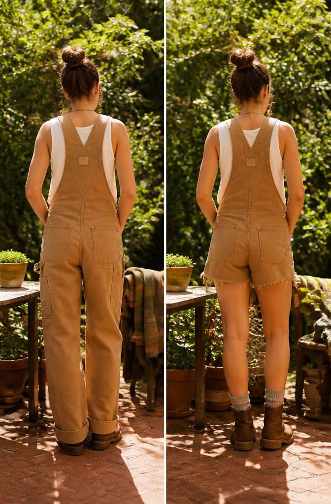 Carhartt overalls styled for different seasons.